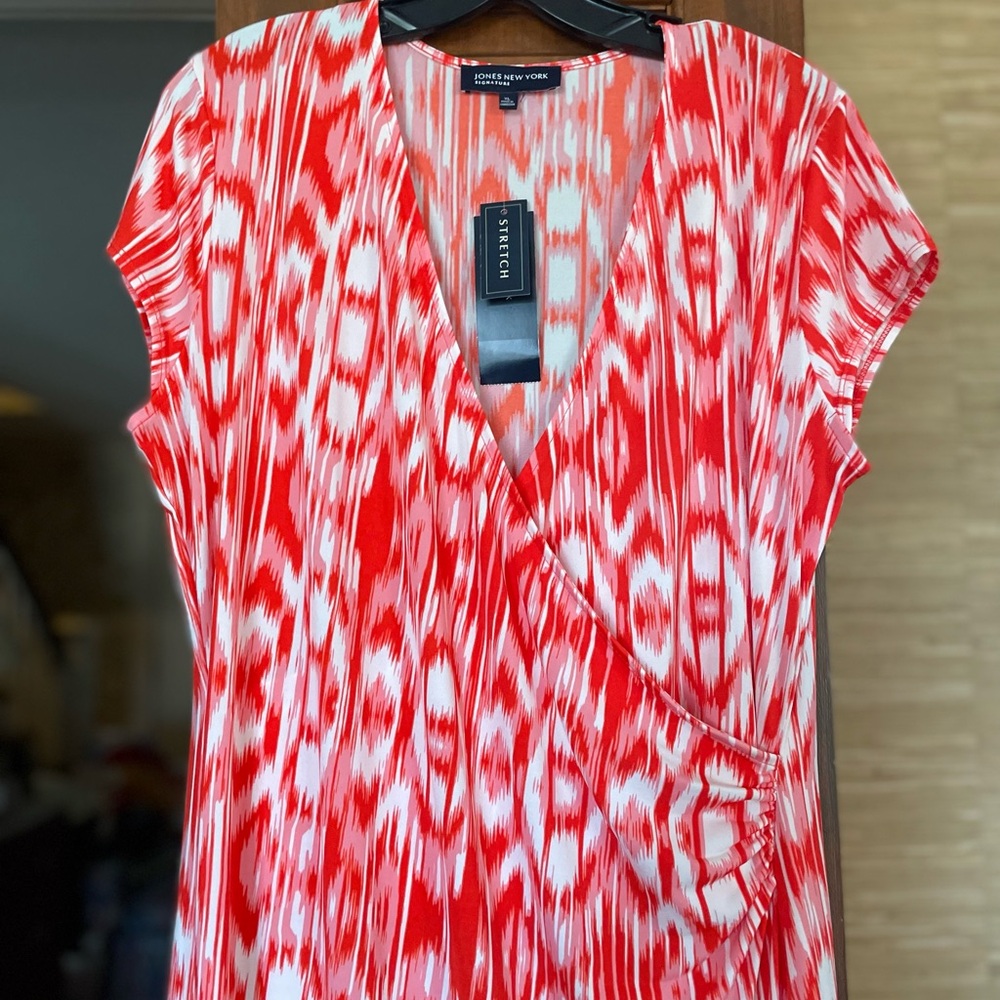 Orange  and White Patterned Dress